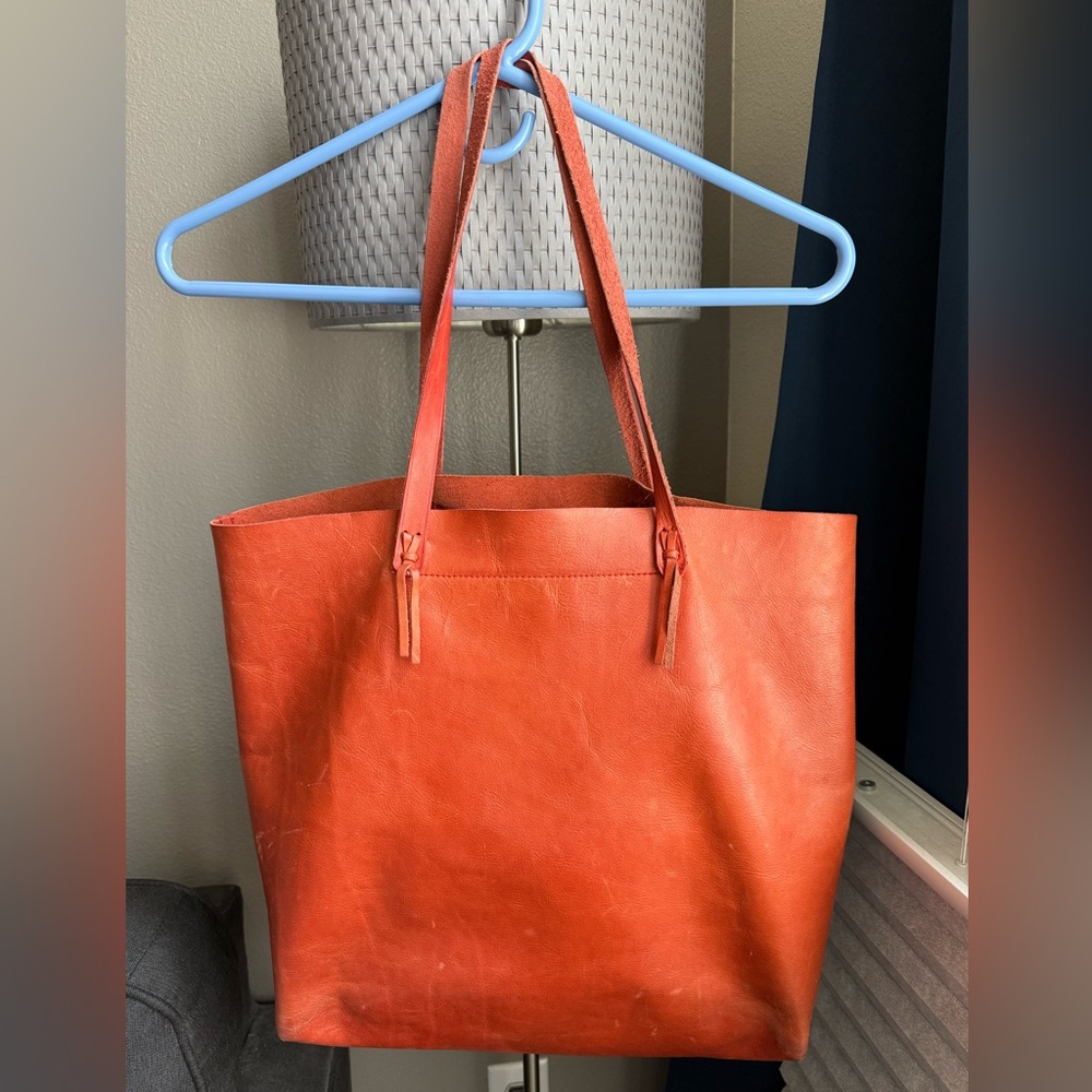 Madewell Transport Tote in Reddish-Orange Color